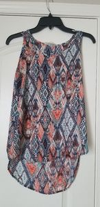 Low high printed tank top